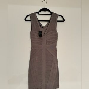 Bebe deep v mesh bandage dress size small